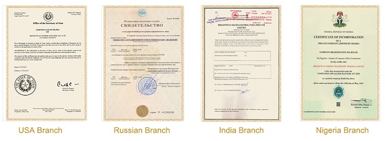 Brightway Company has set up branches in the United States, Russia, India, Nigeria.